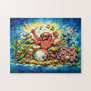 Unterwasser-Rockband-Cartoon Puzzle