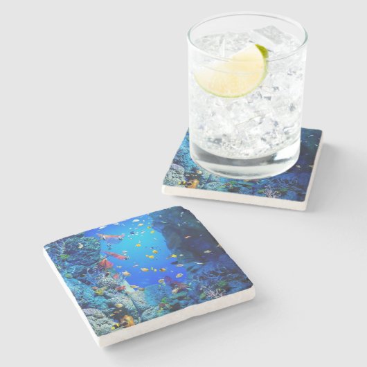 Unterwasser-Schönheit Steinuntersetzer (Seitenansicht)