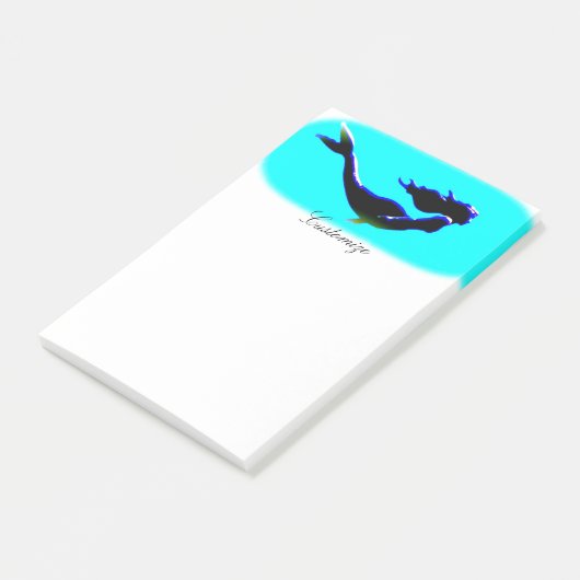 Unterwasser-Schwimmschwarm Post-it Klebezettel (angewinkelt)