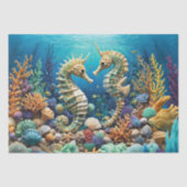 Unterwasser-Seaunicorn-Paar - Decoupage - Seidenpapier (Vorderseite)