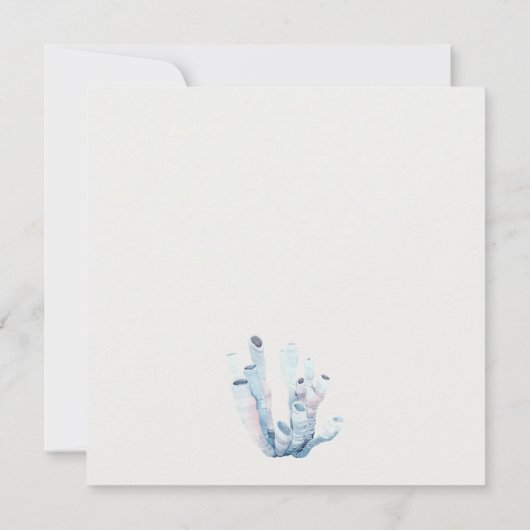 Unterwasser-Seepferd-Algendusche laden ein Dankeskarte (Rückseite)