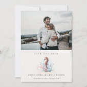 Unterwasser-Seepferd - Save the Date Algenkarte Dankeskarte (Vorderseite)