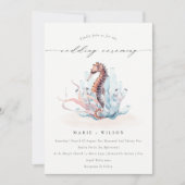 Unterwasser-Seepferd Seealgen-Korallenhochzeit Ein Dankeskarte (Vorderseite)