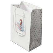 Unterwasser-Seepferd Seetang Coral Baby-Dusche Mittlere Geschenktüte (Rückseite Schrägansicht)