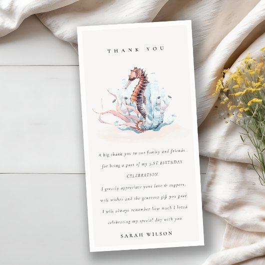 Unterwasser-Seepferd Seetang Coral jedes Alter Geb Dankeskarte