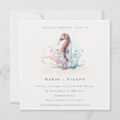 Unterwasser-Seepferd Seetang-Verlobung laden ein Dankeskarte (Vorderseite)