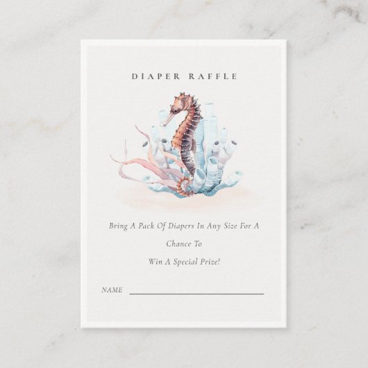 Unterwasser-Seepferd Windelwinddusche Begleitkarte (Vorderseite)