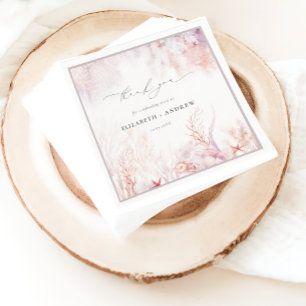 Unterwasser-Seetang   Wasserfarben-Hochzeit mit Mu Serviette