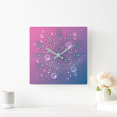 Unterwasser Shiny Elegant Luxuriöse Royal Mandala Quadratische Wanduhr (Zuhause)