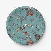 Unterwasser Skeleton Scuba Diving Aquamarin Pappteller (Vorderseite)