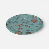 Unterwasser Skeleton Scuba Diving Aquamarin Pappteller (Schrägansicht)