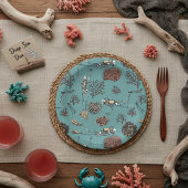 Unterwasser Skeleton Scuba Diving Aquamarin Pappteller