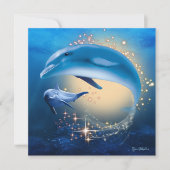 Unterwasser Sparkle Ocean Fantasy Dolphines Card (Vorderseite)