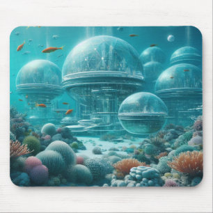 Unterwasser-Stadt unter den Wellen Mousepad