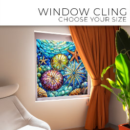 Unterwasser Starfish und Seeigel Gestaltete Glasku Fensteraufkleber