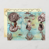 Unterwasser-Steampunk-Flotilla Postkarte (Vorne/Hinten)