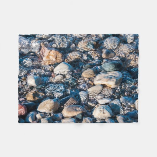 Unterwasser-Steine leuchten farblich Fleecedecke (Vorderseite (Horizontal))