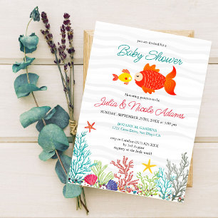 Unterwasser Süße Meerestiere Baby Shower Einladung