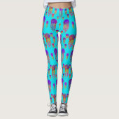 Unterwasser tanzend Rainbows Cyan Leggings (Vorderseite)
