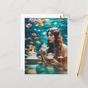 Unterwasser-Tee mit Goldfish Postkarte