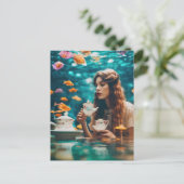 Unterwasser-Tee mit Goldfish Postkarte (Stehend Vorderseite)