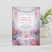 Unterwasser Tee Party Niedlich Axolotl Ocean Gebur Einladung (Stehend Vorderseite)