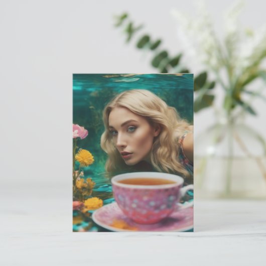 Unterwasser-Tee Postkarte (Stehend Vorderseite)