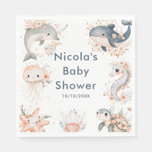 Unterwasser-Tiere Baby Shower Serviette