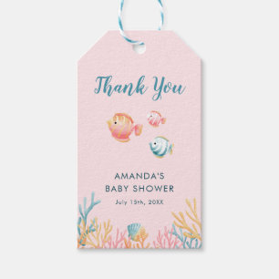 Unterwasser-Tiere Farbige Babyparty Geschenkanhänger