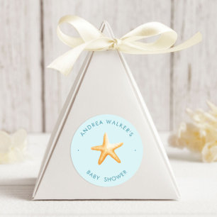 Unterwasser-Tiere Farbige Babyparty  Runder Aufkleber