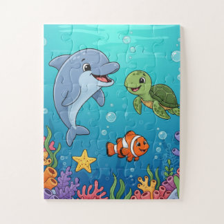 Unterwasser-Tiere Kinderpuzzle | Delfin Schildkröt Puzzle