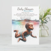 Unterwasser Träume Wasserfarben Babydusche Einladung (Stehend Vorderseite)