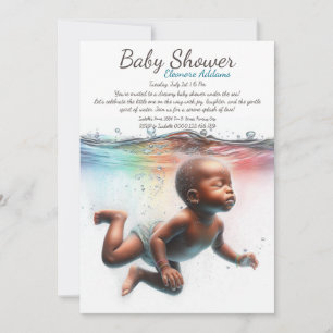 Unterwasser Träume Wasserfarben Babydusche Einladung