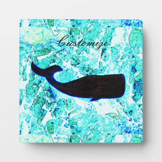 Unterwasser-Wal-Blau Fotoplatte (Vorderseite)
