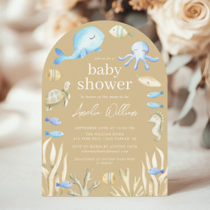 Unterwasser-Whimsy-Babydusche Einladung