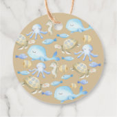 Unterwasser-Whimsy-Babydusche Geschenkanhänger (Rückseite)