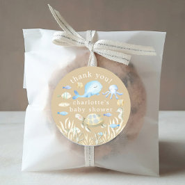 Unterwasser-Whimsy-Babydusche Runder Aufkleber