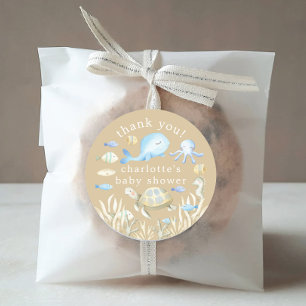 Unterwasser-Whimsy-Babydusche Runder Aufkleber