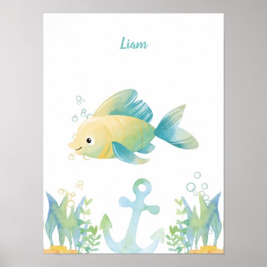 Unterwasser-Whimsy-Fisch individuell einstellbar Poster (Vorne)