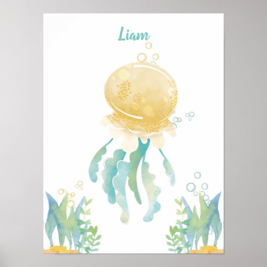 Unterwasser-Whimsy-Qualle individuell anpassbar Poster (Vorne)