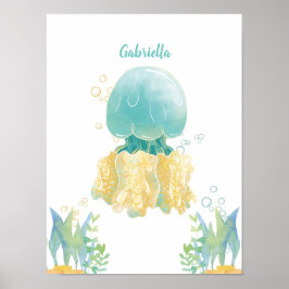 Unterwasser-Whimsy-Qualle individuell anpassbar Poster