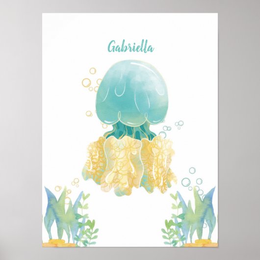 Unterwasser-Whimsy-Qualle individuell anpassbar Poster (Vorne)