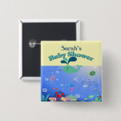 Unterwasserabenteuer-Babyparty-Junge oder Mädchen Button (Vorne & Hinten)