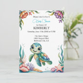 Unterwasserabenteuer mit winziger Schildkröte Einladung (Stehend Vorderseite)