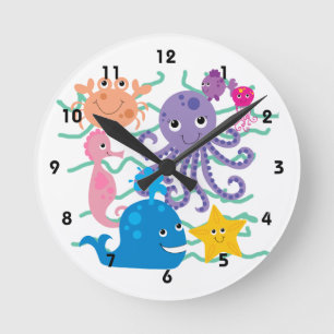 Unterwasserabenteuer Runde Wanduhr