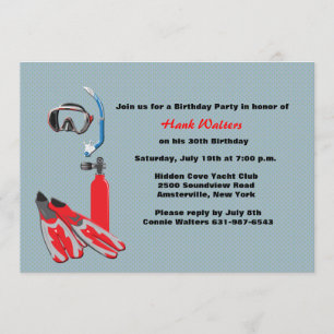 Unterwasseratemgerät-Gang-Geburtstags-Party Einladung