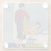 Unterwasseratemgerät in der Wanne Glasuntersetzer (Rückseite)