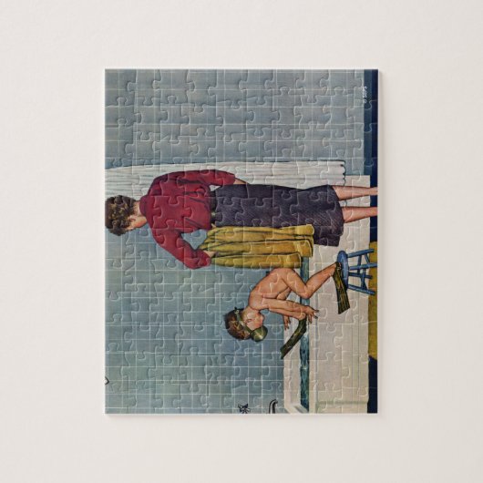 Unterwasseratemgerät in der Wanne Puzzle (Vertikal)