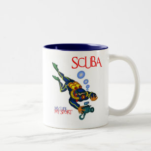 UNTERWASSERATEMGERÄT MEIN LEBEN MEIN SPORT ZWEIFARBIGE TASSE