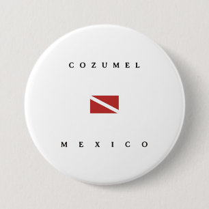 Unterwasseratemgerät-Tauchen-Flagge Cozumel Mexik Button